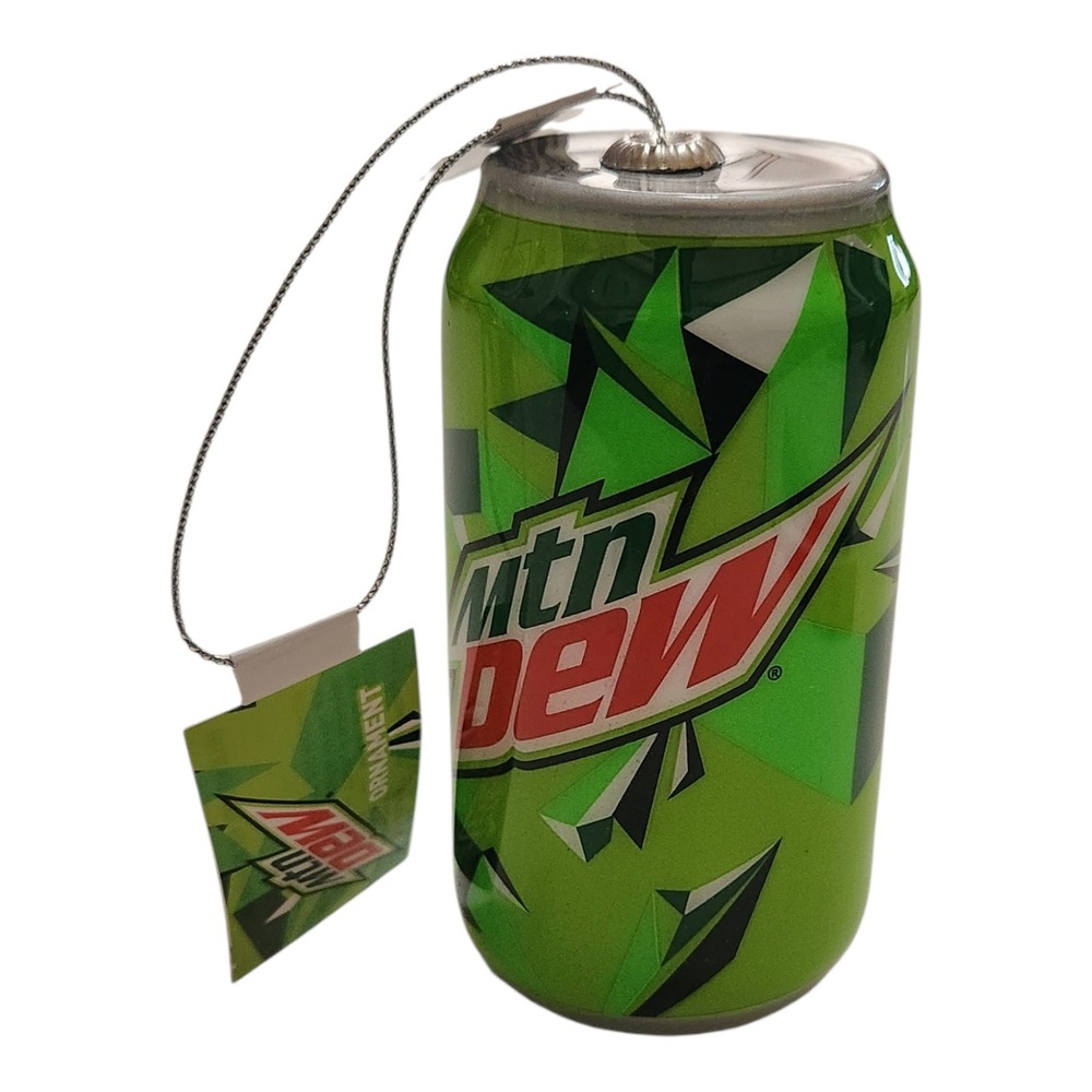 Mountain Dew Soda Can Christmas Ornament Green PepsiCo Ruz 2024 Holiday Decor